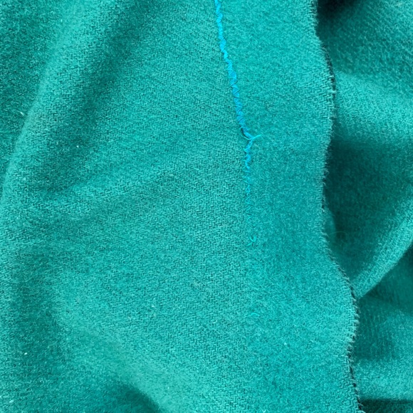 Vintage Mariposa Green 100% Wool Blanket - Picture 6 of 7